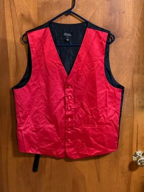 Steven Alan Red Satin Vest with Black Lining